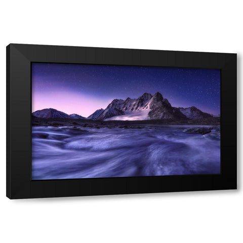 Blues Of Bogda Mountain Black Modern Wood Framed Art Print by Hao, Damon