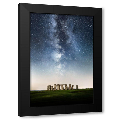 Stonehenge Black Modern Wood Framed Art Print by Ionut Dascalu, Andrei
