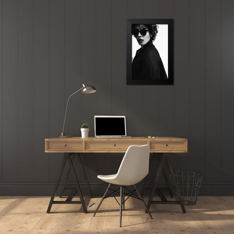 Roxanne Black Modern Wood Framed Art Print by Nasirghorashi
