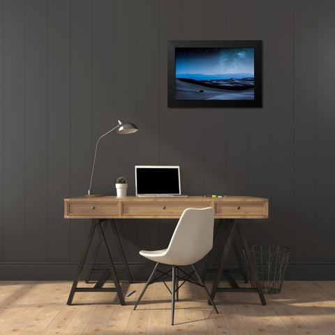 Desert Galaxy Black Modern Wood Framed Art Print by Fotouhi, Mohammad