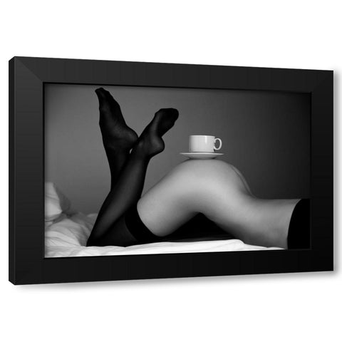 Cup Black Modern Wood Framed Art Print with Double Matting by Markachev, Leonid