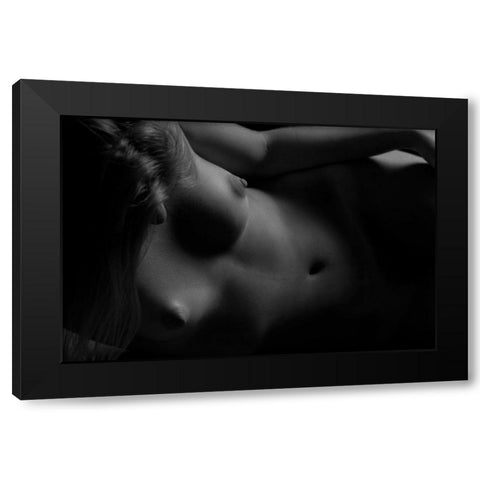 Figure Study 1 Black Modern Wood Framed Art Print with Double Matting by Burgess, Travis