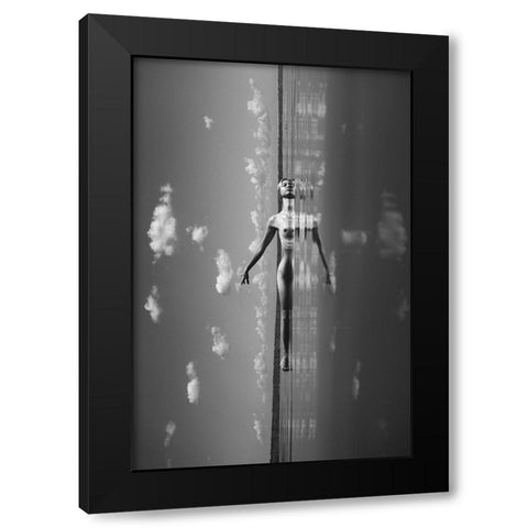 Through Clouds And Space Black Modern Wood Framed Art Print by Faletkin, Mikhail