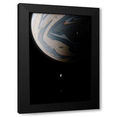 JPTR Black Modern Wood Framed Art Print by Malibtt