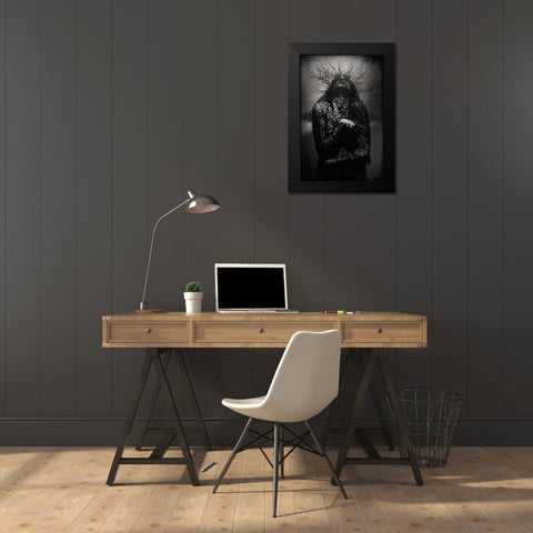 Untitled Black Modern Wood Framed Art Print by Bousca, Bogdan