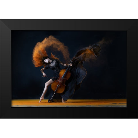 The Color Of My Music Black Modern Wood Framed Art Print by Suhardjo, Lisdiyanto