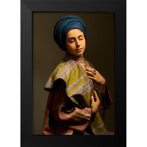 Padme Black Modern Wood Framed Art Print by Shiki, Shizuo