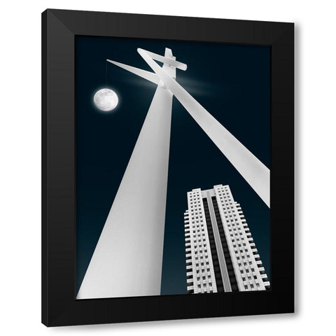 Hanging By A Thread Black Modern Wood Framed Art Print by Garcia, Helena