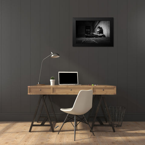 The Wanderer Black Modern Wood Framed Art Print by Boutin, David