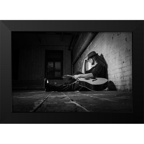 The Wanderer Black Modern Wood Framed Art Print by Boutin, David