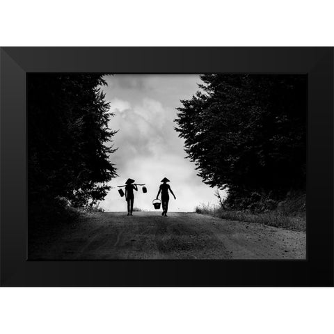 worker Black Modern Wood Framed Art Print by Nisan Kandilcioglu, Ummu