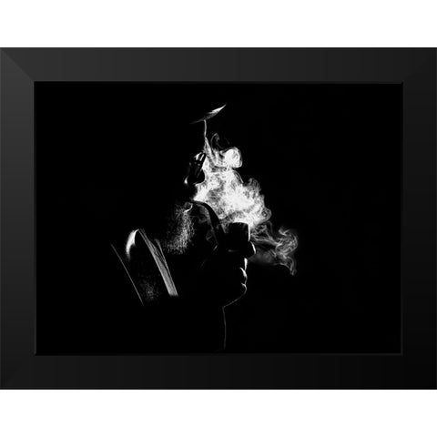 n/t Black Modern Wood Framed Art Print by Medeiros, Paulo