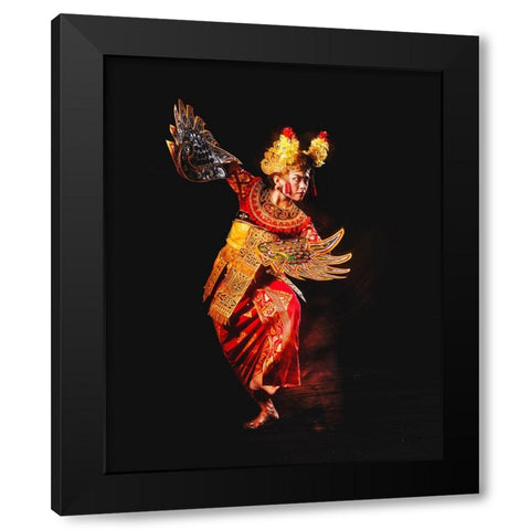 Legong Dance Black Modern Wood Framed Art Print with Double Matting by Herliyanto, Gatot