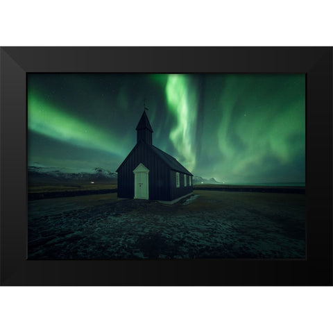 The black Church Black Modern Wood Framed Art Print by Martin Castan, David