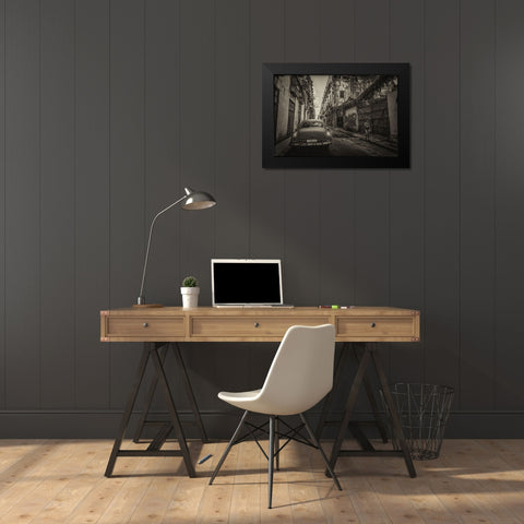 Habana street Black Modern Wood Framed Art Print by Morishige, Koji