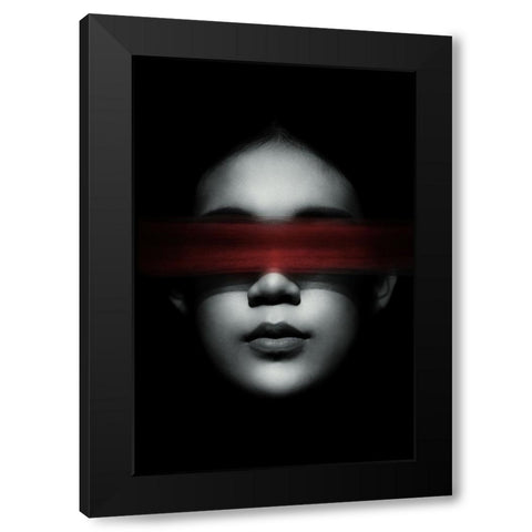 Blindfolded Black Modern Wood Framed Art Print with Double Matting by Sungkono, Heru
