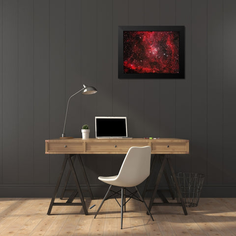 Heart Nebula Black Modern Wood Framed Art Print by Zhao, Henry