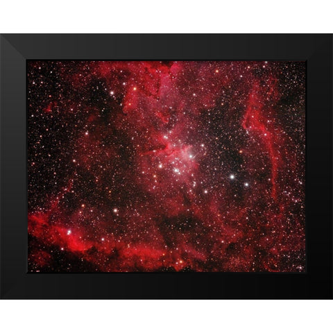 Heart Nebula Black Modern Wood Framed Art Print by Zhao, Henry
