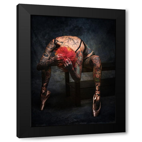The Dancer Black Modern Wood Framed Art Print with Double Matting by L., Jonathan