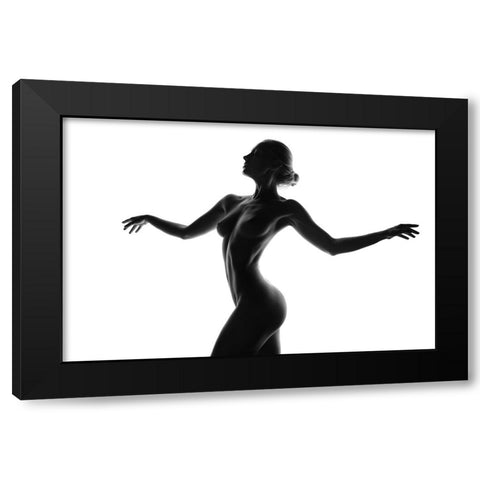 Silhouette Black Modern Wood Framed Art Print with Double Matting by Anton, Rostovskiy