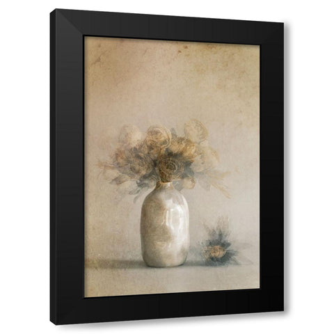 Fallen Leaves Black Modern Wood Framed Art Print by Kiral, Cicek