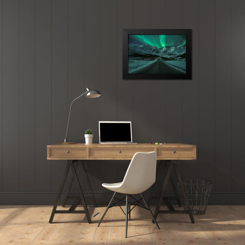 Green Lady Black Modern Wood Framed Art Print by Gonzalez, Carlos