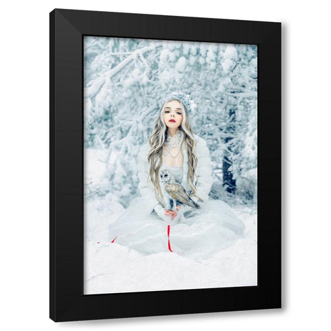 Snowmaiden Black Modern Wood Framed Art Print with Double Matting by Bolgov (Axe), Ruslan