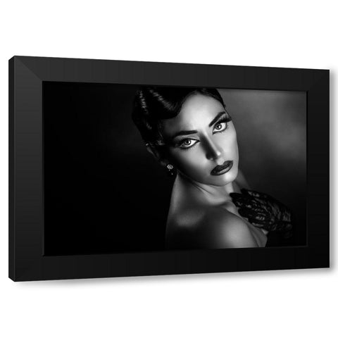 Rossella 3 Black Modern Wood Framed Art Print with Double Matting by Tambe, Peppe