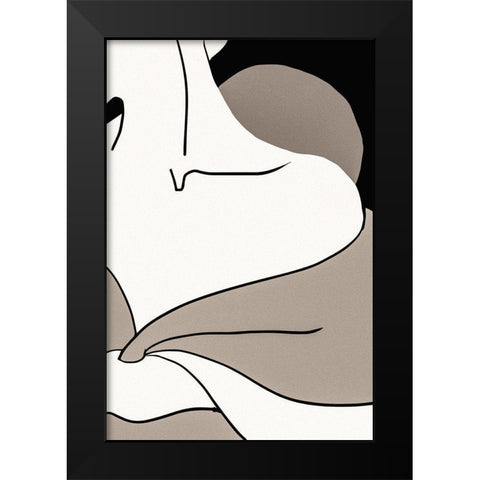 matisse_shoulder_vector_002_Black Black Modern Wood Framed Art Print by 1x Studio II