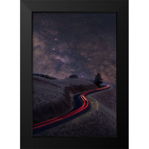Senerity Black Modern Wood Framed Art Print by Li, Jinghua