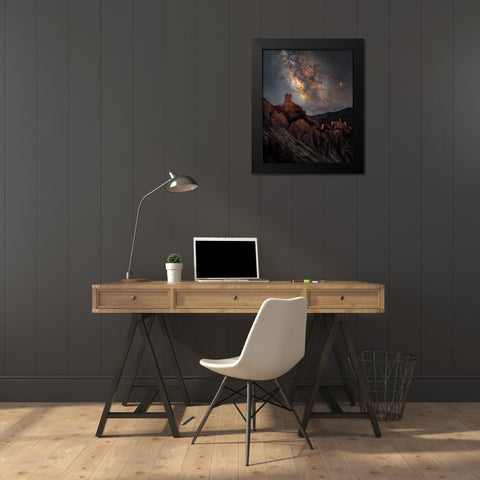Basgo Black Modern Wood Framed Art Print by Chander, Vikas