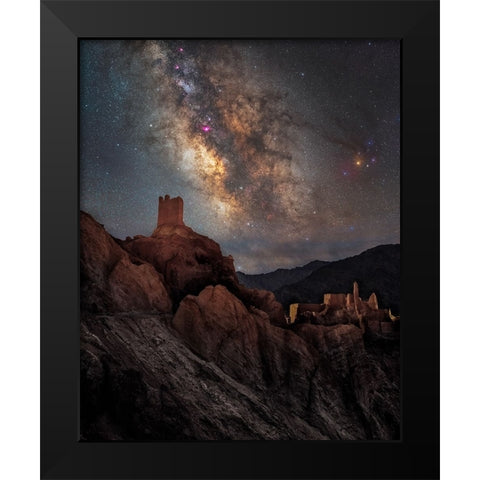 Basgo Black Modern Wood Framed Art Print by Chander, Vikas