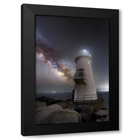 Milestone Black Modern Wood Framed Art Print by Harlock