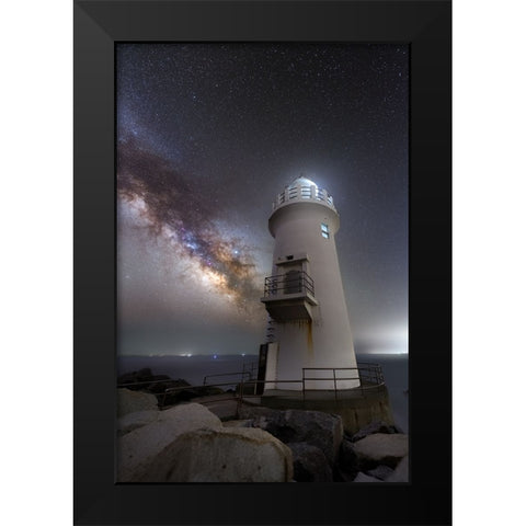 Milestone Black Modern Wood Framed Art Print by Harlock