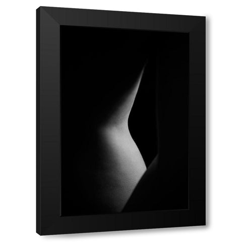 Lines Black Modern Wood Framed Art Print with Double Matting by Bosogea-Tudor, Ileana