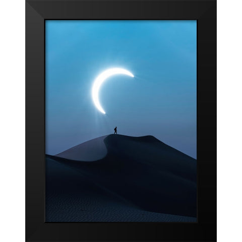 Fascinating view of the solar eclipse Black Modern Wood Framed Art Print by Aldaie, Ahmed