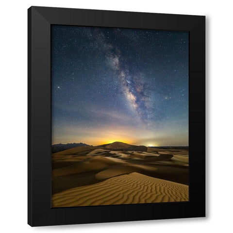 Arab land at night Black Modern Wood Framed Art Print by Habib, Ashraf