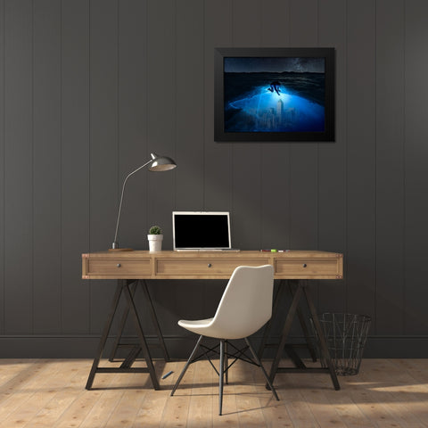 Ignite The Outer Dimension Black Modern Wood Framed Art Print by Yu Wu, Irene