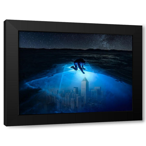 Ignite The Outer Dimension Black Modern Wood Framed Art Print by Yu Wu, Irene
