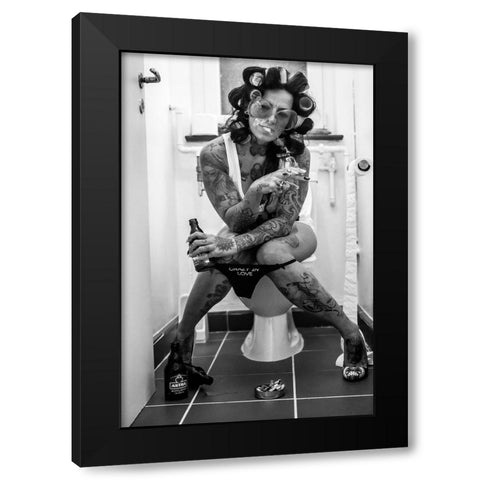 Wc Black Modern Wood Framed Art Print with Double Matting by Graf, James
