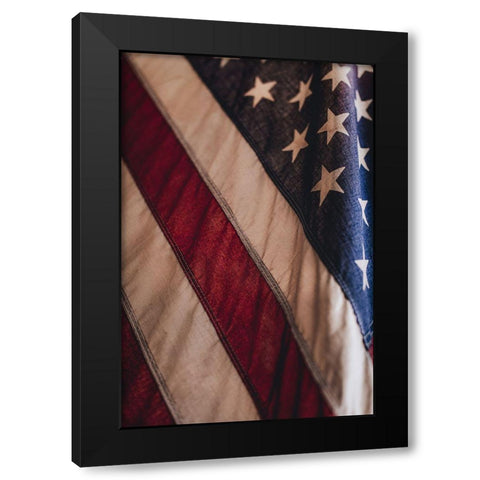 USA Flag Black Modern Wood Framed Art Print by Mossholder, Tim