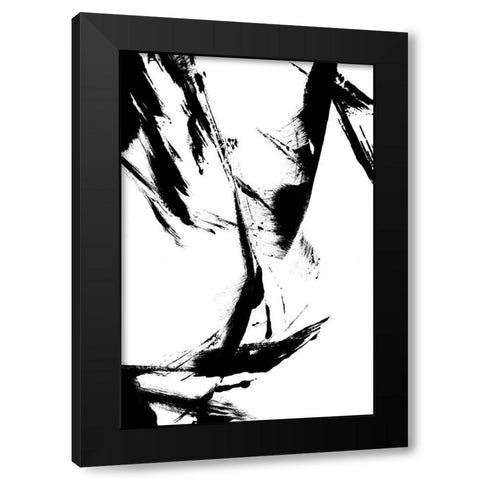 Feathery Streak Black Modern Wood Framed Art Print with Double Matting by Sawall, Anastasia