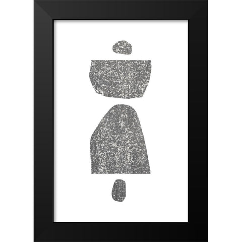 Textured Shapes Black Modern Wood Framed Art Print by Sawall, Anastasia