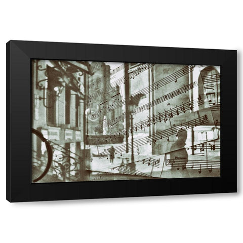 Music Is In The Air Black Modern Wood Framed Art Print by Pascale, Vincenzo