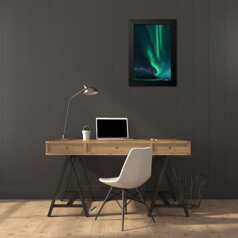 Polar Lights Black Modern Wood Framed Art Print by Rosenfeld, Haim