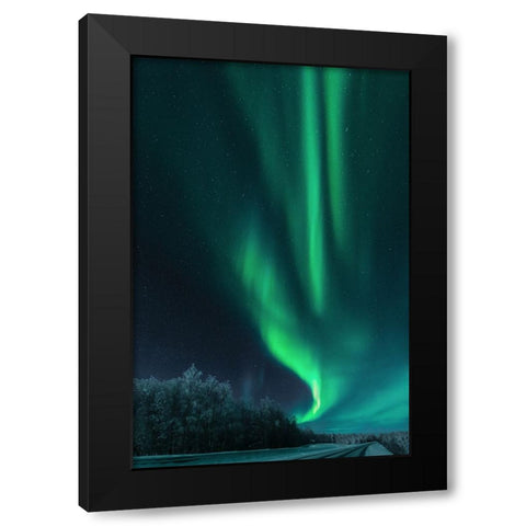 Polar Lights Black Modern Wood Framed Art Print by Rosenfeld, Haim