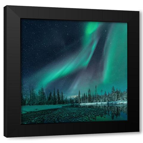 Music Of The Heavenly Organ Black Modern Wood Framed Art Print with Double Matting by Rosenfeld, Haim