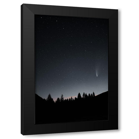 Comet Neowise Black Modern Wood Framed Art Print by Ficel, Michal