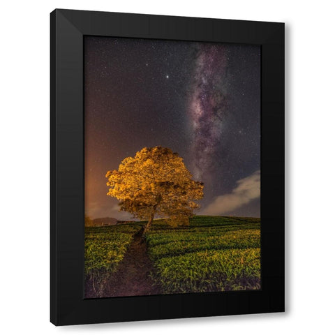 milky way Black Modern Wood Framed Art Print by Liza, Lety