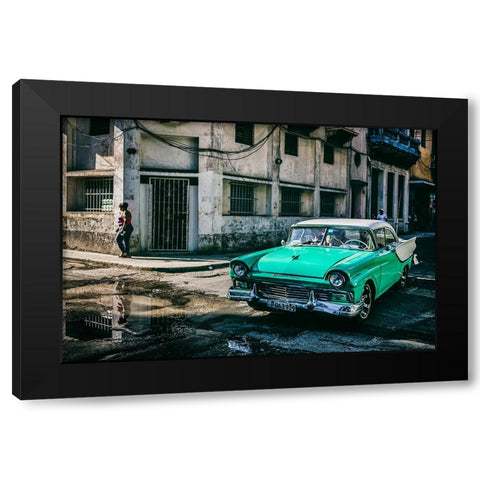 Habana Street Black Modern Wood Framed Art Print with Double Matting by Morishige, Koji